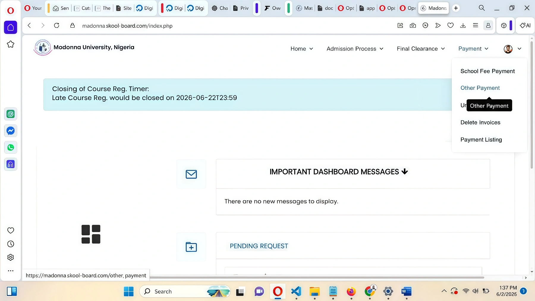 Payment Menu
