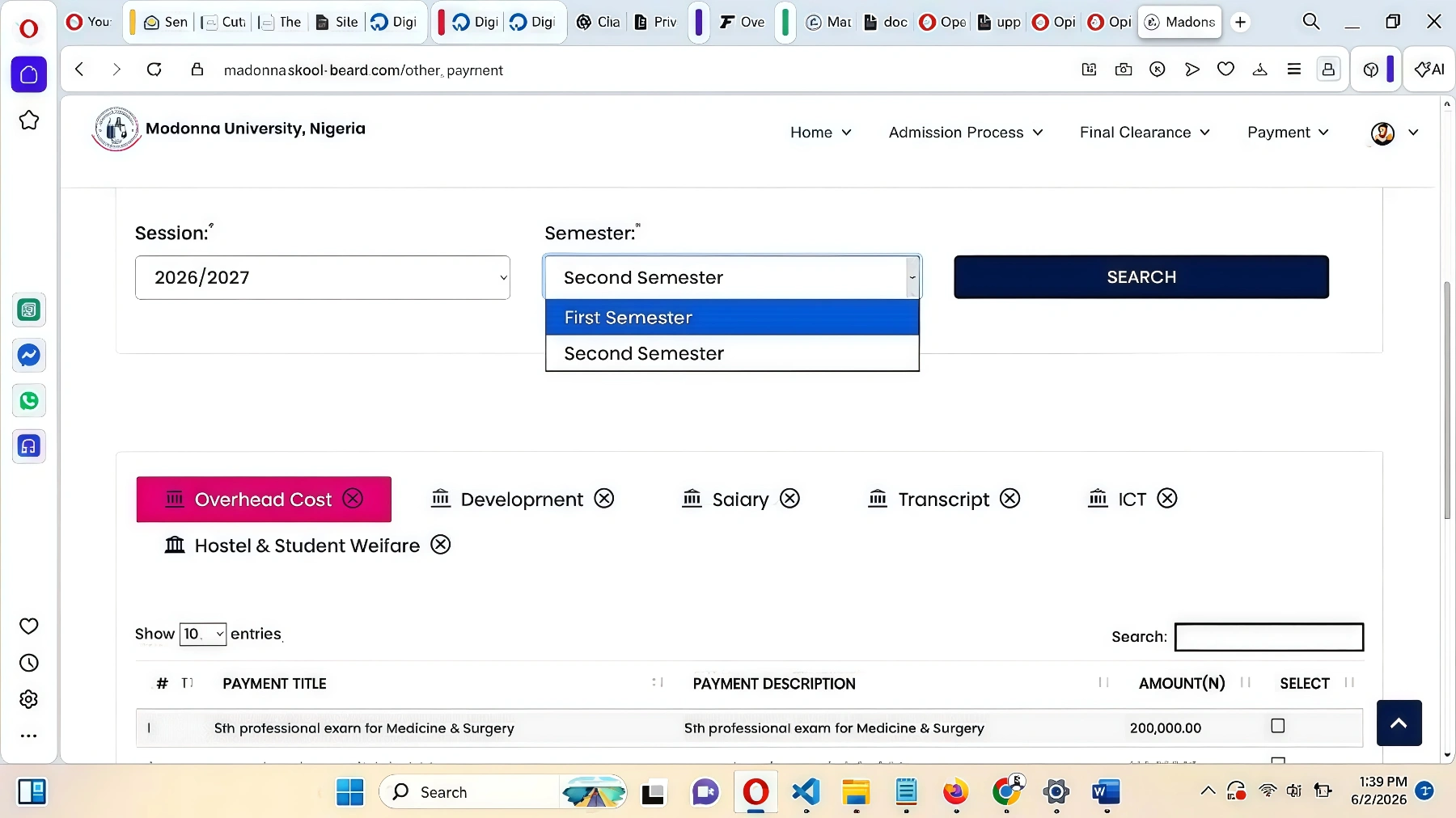 Filtering Page
