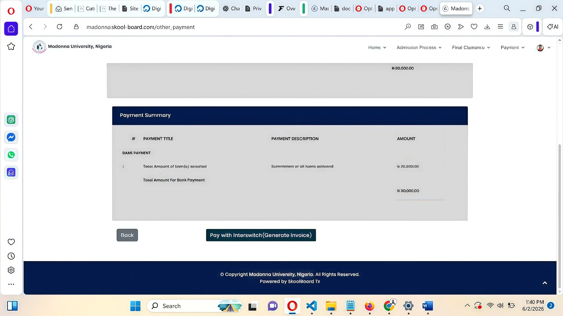 Payment Summary